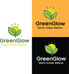 GreenGlow Logo, Glow logo, logos,
