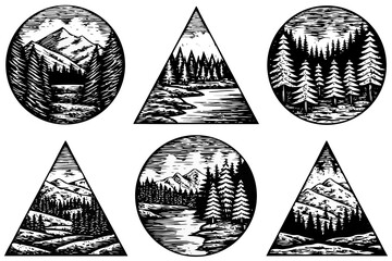 logo, label, brand clean background for cam and hunting mountaineering outdoor activities