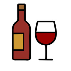 wine bottle and glass