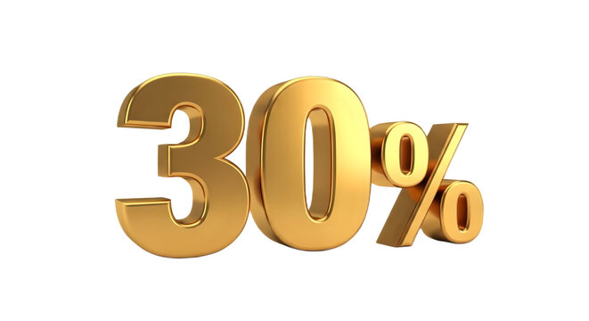 30% Off Sale -  Gold Discount Number Graphic