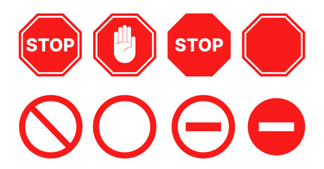 stop, sign, red, road, traffic, symbol, stop sign, icon, warning, illustration