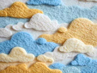 Playful Therapy Decor: Whimsical Cloud Forms in Soothing Colors with Subtle Animal Silhouettes – Positive/Negative Space for Child Mental Wellness