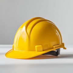 Fototapeta premium Studio Shot of Yellow Construction Hard Hat Isolated on White