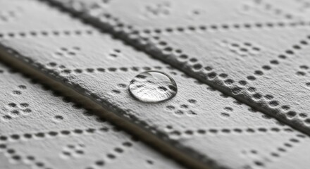 Water droplet on textured paper
