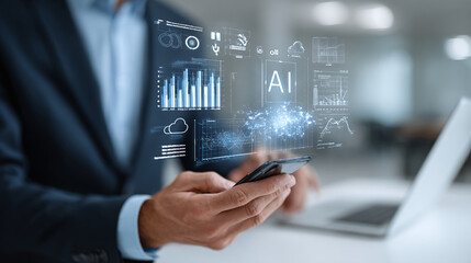 AI Data Visualization on Smartphone.