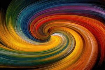 Obraz premium Abstract Rainbow Swirl Digital Art