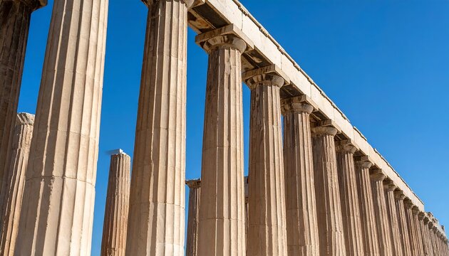 Ancient columns under a clear sky - Powered by Adobe
