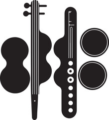 Vector illustration of a classical violin musical instrument isolated on white background