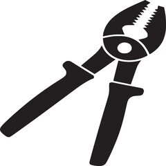 Black Silhouette of Diagonal Pliers