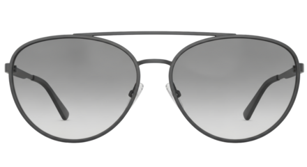 Isolated Black Metal Aviator Sunglasses