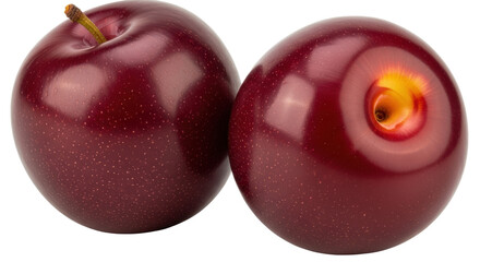 Isolated Pair of Red Plums