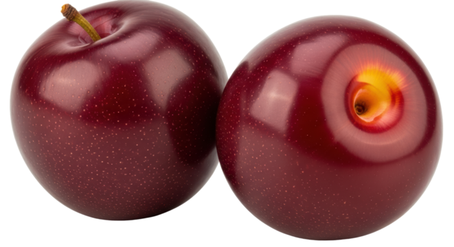 Isolated Pair of Red Plums