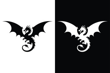 Dragon icon vector on White Background ,Vector Art Illustration on white background.