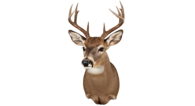 Isolated Deer Head Mount