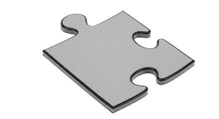 Isolated Gray Puzzle Piece Jigsaw Game