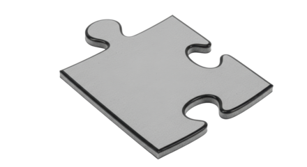 Isolated Gray Puzzle Piece Jigsaw Game