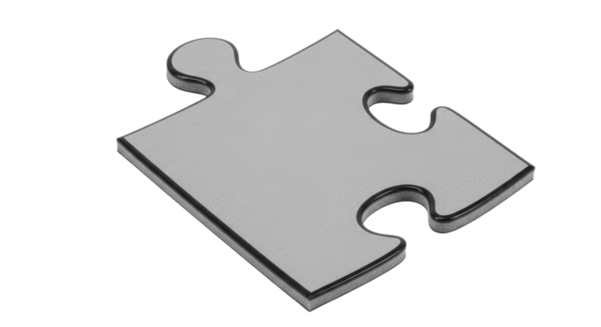 Isolated Gray Puzzle Piece Jigsaw Game