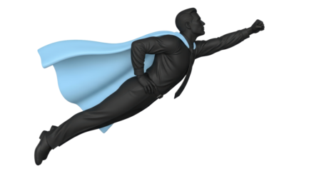 Isolated Flying Superhero