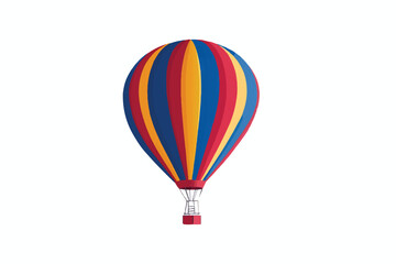 Naklejka premium Colorful Hot Air Balloon Isolated on White Background Adventure and Freedom Symbol Illustration Design Template for Graphic Resources