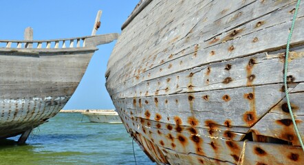 old arabian wooden boat