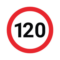 driving speed limit 120 One hundred twenty sign. printable traffic signs and symbols.