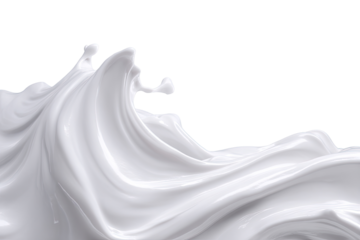 Abstract white liquid splash, flowing in waves