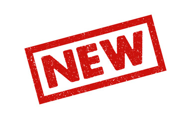 New rubber stamp red ink grunge seal grainy effect vector illustration fresh product arrival offer business online web ecommerce