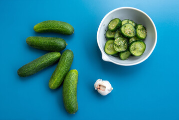 Fresh cucumber salad with dill and sesame seeds.