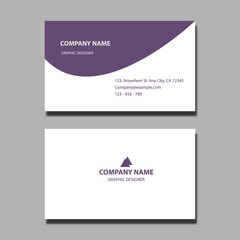 Modern Minimalist Business Card Template – Purple and White Horizontal Layout