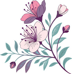 vector illustration of flower on white background 