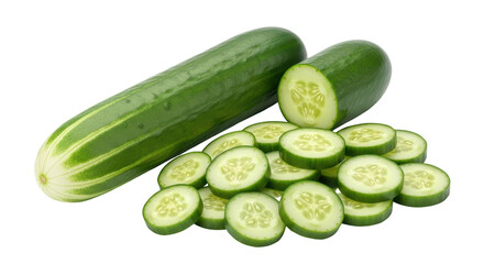 Isolated Sliced cucumber