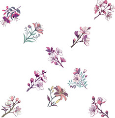 vector illustration of flower on white background 