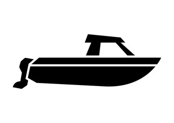 Dynamic Black Silhouette Speedboat Icon for Nautical Graphic Design, Boating Art Kits, and Exciting Digital Creative Resources - Top-Selling Vector for Websites and Marine Adventure Platforms