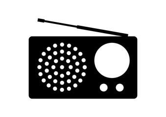 retro radio isolated on white