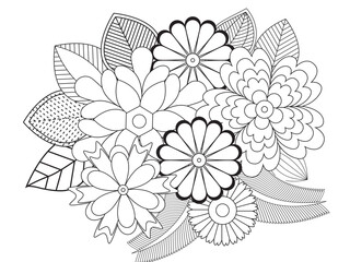 PrintFlowers Coloring Pages For Adules