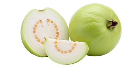Isolated Fresh Guava with Slices