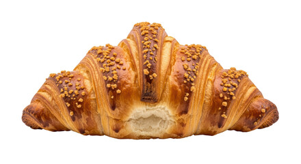 Isolated Croissant with Nuts Topping