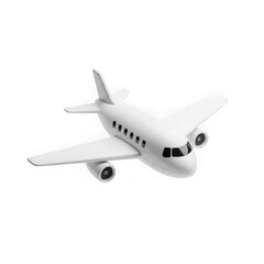 White airplane isolated on transparent background