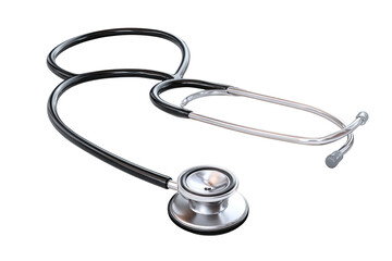 Medical stethoscope, black and silver