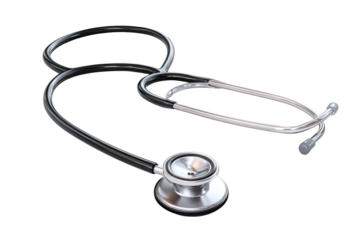 Medical stethoscope, black and silver