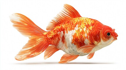 Fototapeta premium Bright Goldfish Vector Illustration on White Background for Graphic Design Projects
