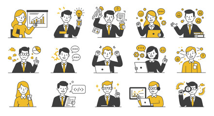 Modern Business Communication & Growth Icons Bundle