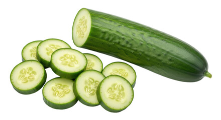 Isolated Sliced Cucumber