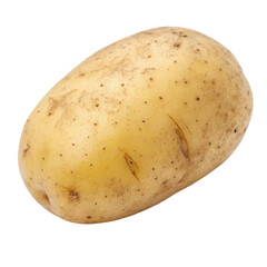 Single Raw Potato with Natural Skin Texture and Eyes