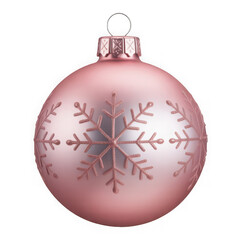 A pristine pink Christmas ornament, radiating festive cheer and reflecting the holiday spirit, it_s simplicity that highlights elegance white background PN