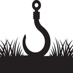 Hook in the Grass Silhouette