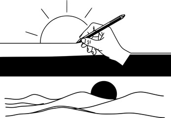 illustration of hand holding a pencil