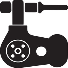 Black and White Industrial Machine Icon