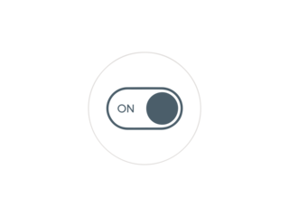 Stylized toggle switch in the 'on' position, simple and modern design, perfect for web interface elements on transparent background