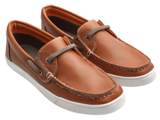 Pair of tan leather boat shoes